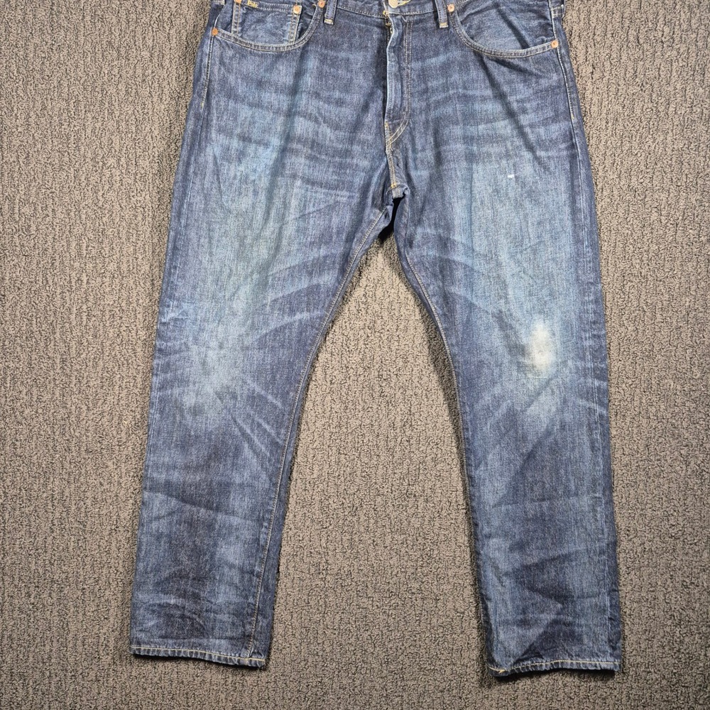 Polo Ralph Lauren Jeans Mens 38x32 Dark Wash Hampton Relaxed Straight Denim